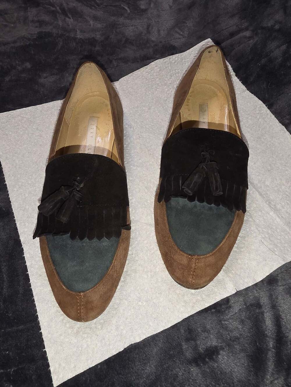 Perry Ellis Size 6.5 B Suede Tassel Loafers Brown